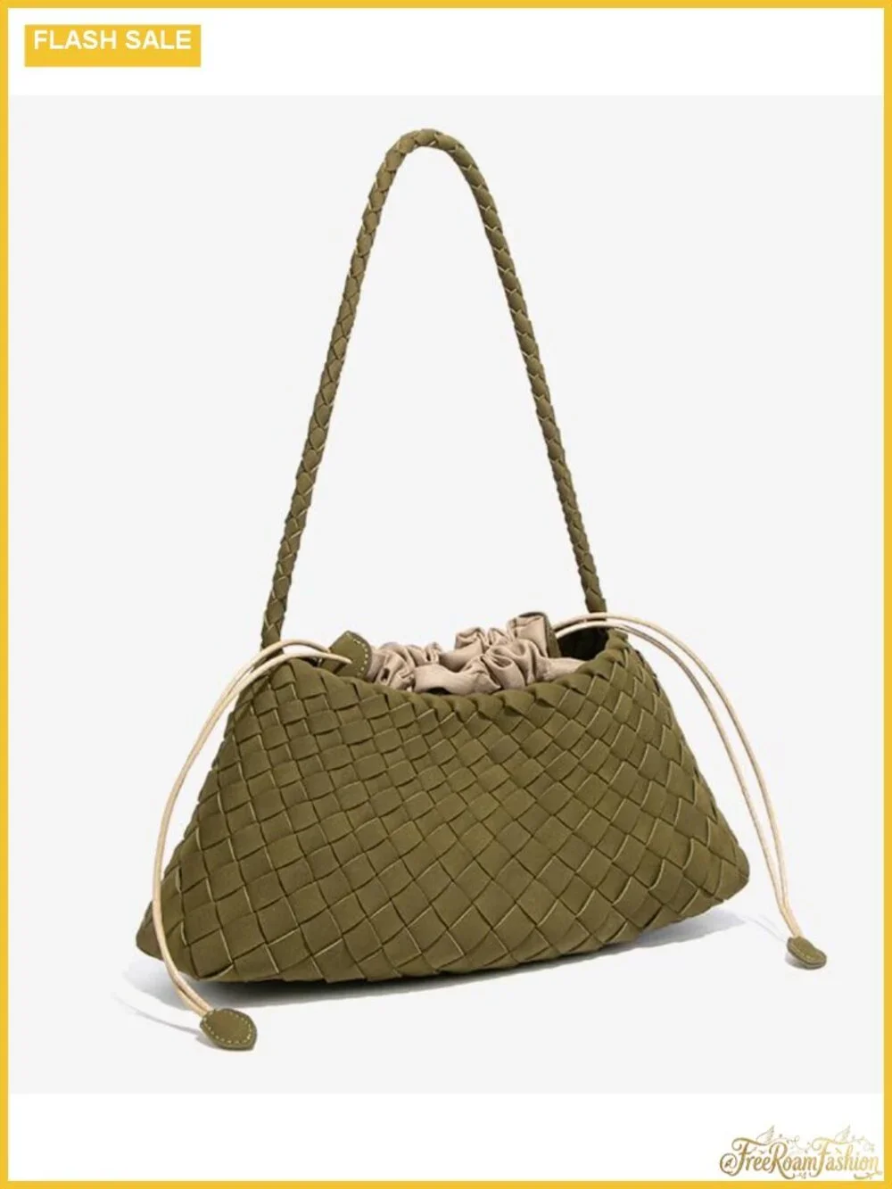 Women's Suede Hobo Purse Drawstring Shoulder Bag PU Leather Tote